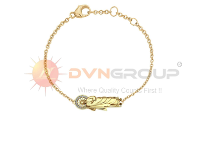 Gold Plated CZ Studded Saint Jude Bracelet